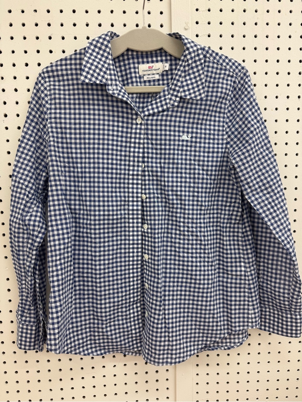 Vineyard Vines Navy and White Gingham Button-Down Shirt - Men